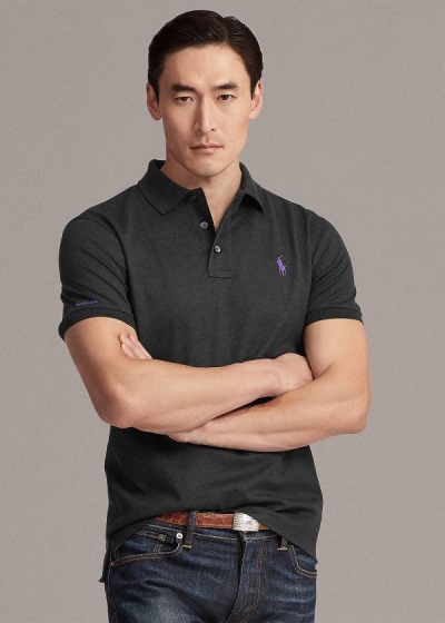 Ralph Lauren Custom Slim Fit Piqué Polo Herre Danmark (XGZHB3716)